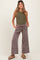 Mocha Mineral Wash Wide Leg Ankle Maternity Pants