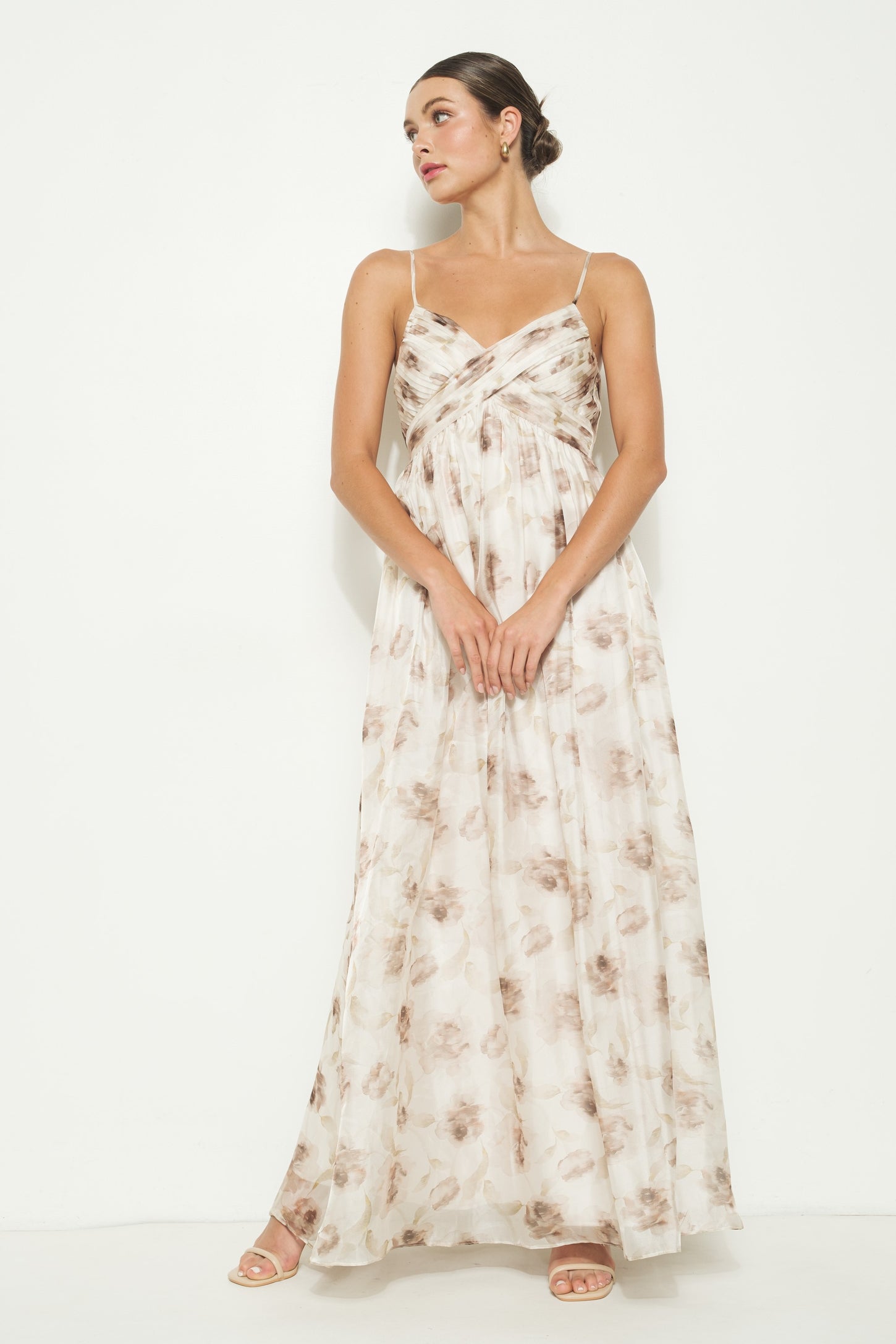Taupe Multi Floral Print Sleeveless Maternity Maxi Dress PinkBlush Taupe Multi Floral Print Sleeveless Maternity Maxi Dress PinkBlush