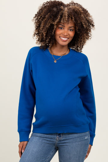 Royal Blue Fleece Maternity Sweatshirt