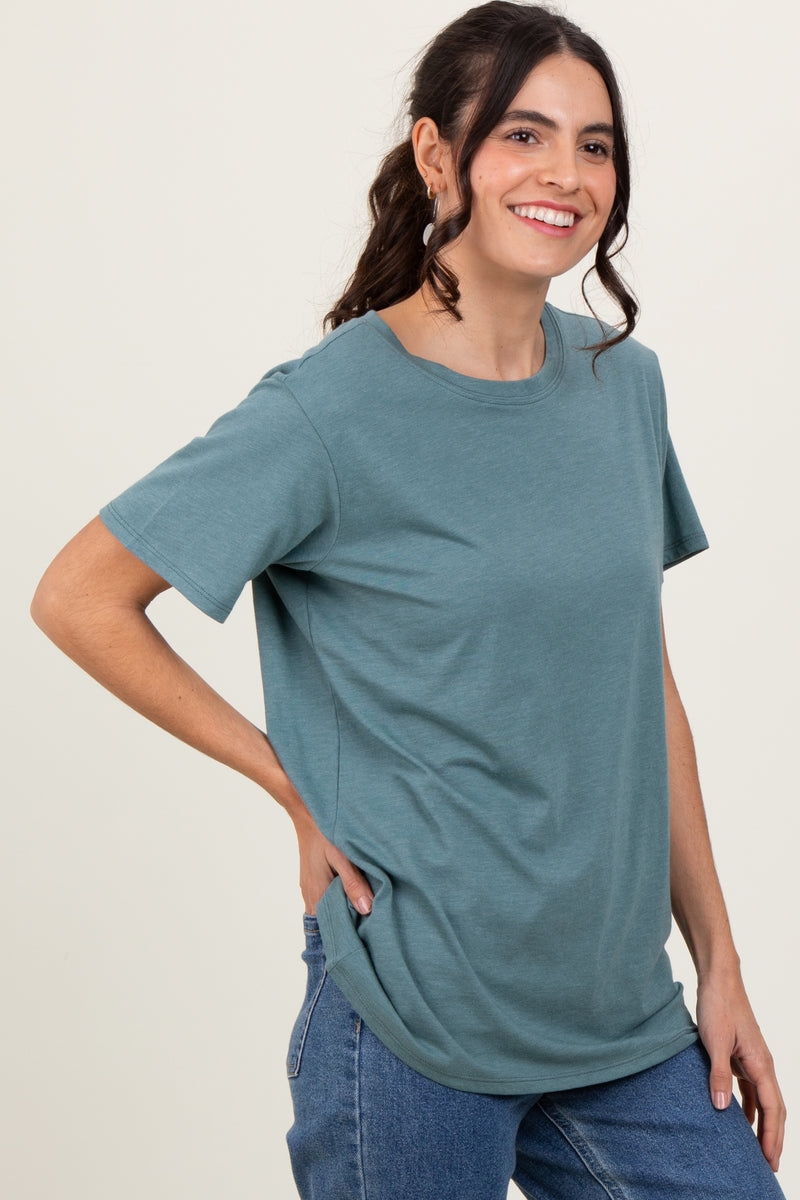 Light Olive Basic Tee – PinkBlush