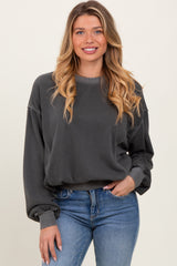Charcoal Fleece Drop Shoulder Sweatshirt