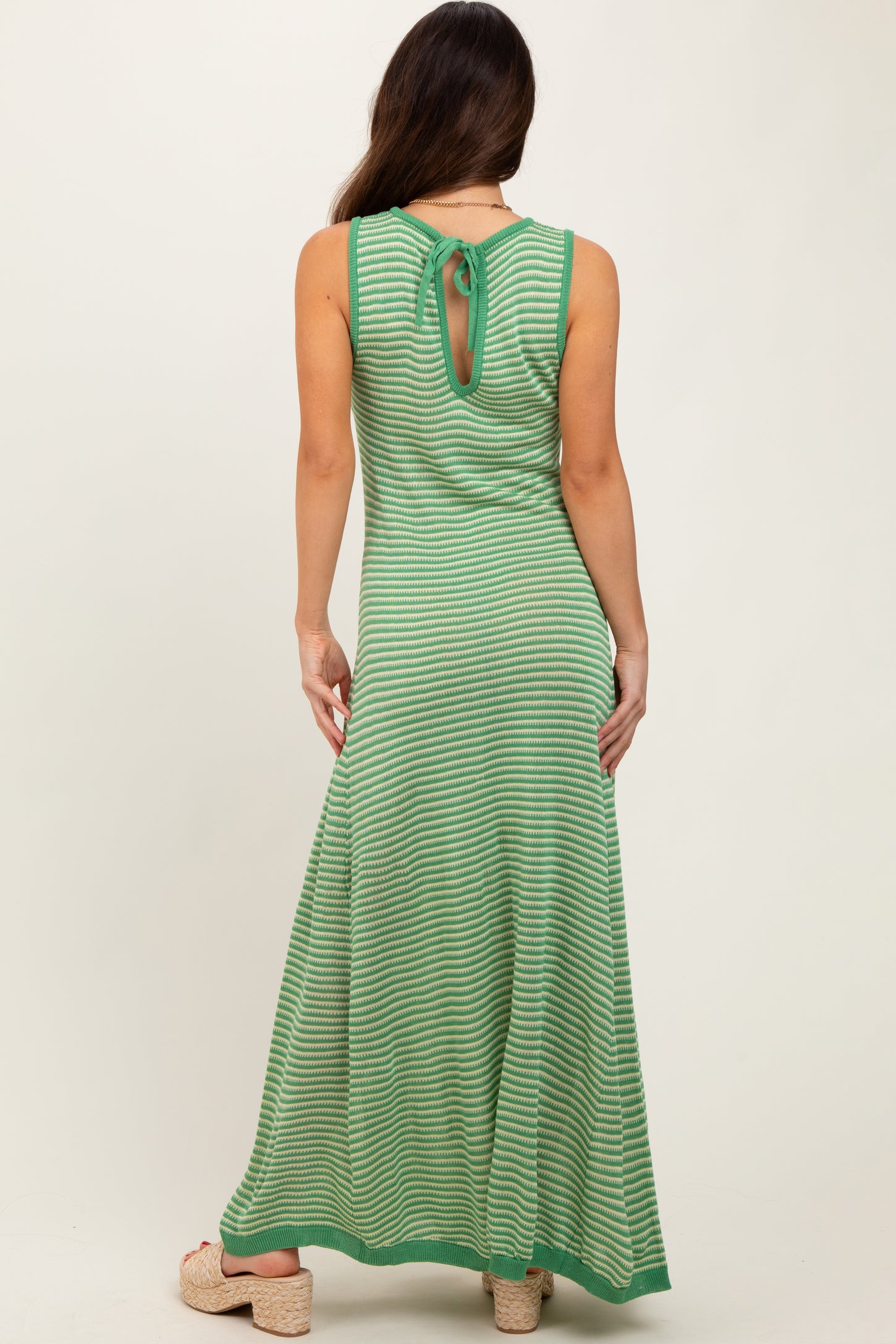 Green Striped Maxi Dress PinkBlush Green Striped Maxi Dress PinkBlush