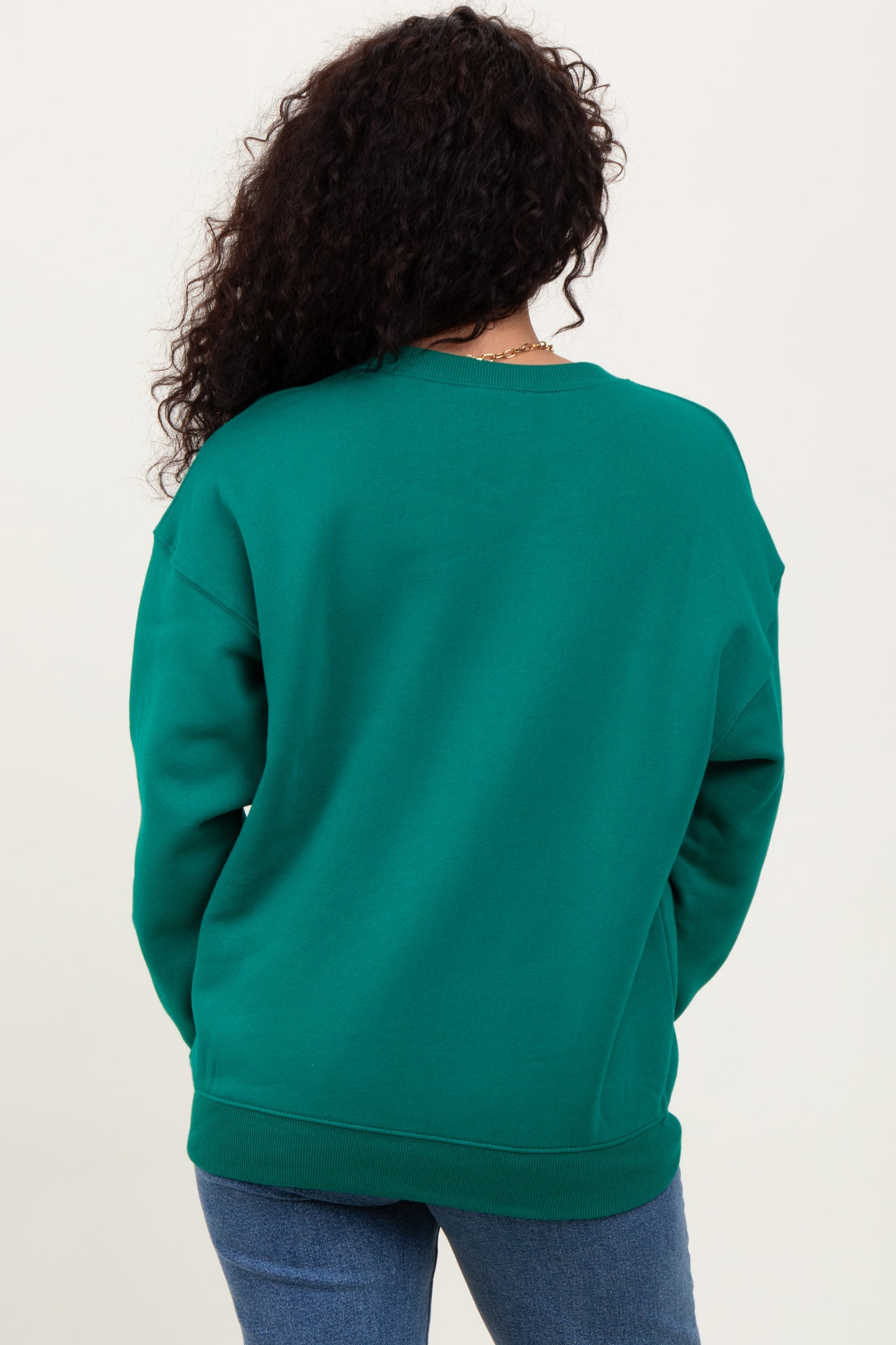 Forest Green Basic Fleece Crewneck Sweatshirt