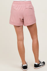 Mauve Elastic Cargo Shorts