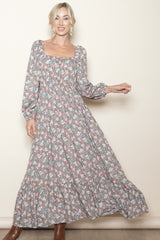 Pink Floral Reversible Long Sleeve Maternity Maxi Dress