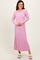 Pink Thick Ribbed Knit Maxi Sweater Dress