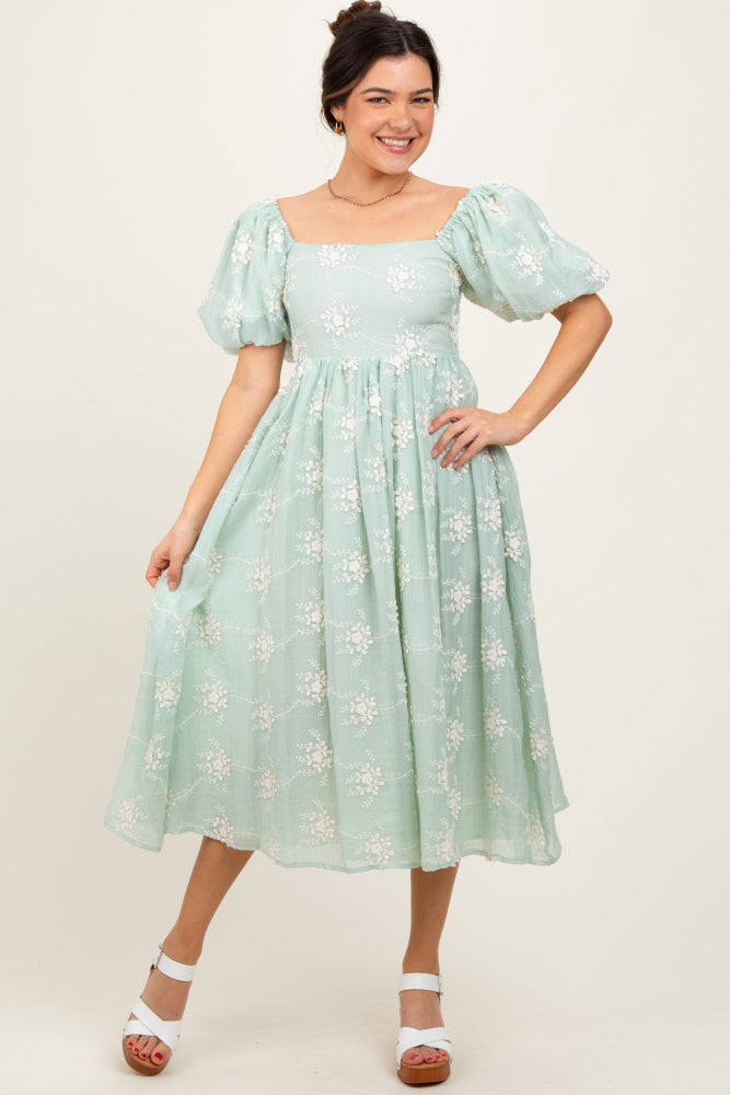 Mint Textured Midi Dress