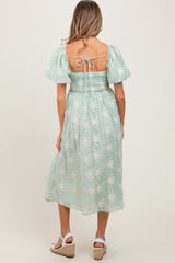 Mint Textured Maternity Midi Dress