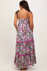 Pink Multi Floral Maternity Maxi Dress