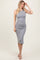 Heather Grey Ribbed Sleeveless Side Slit Midi Dress
