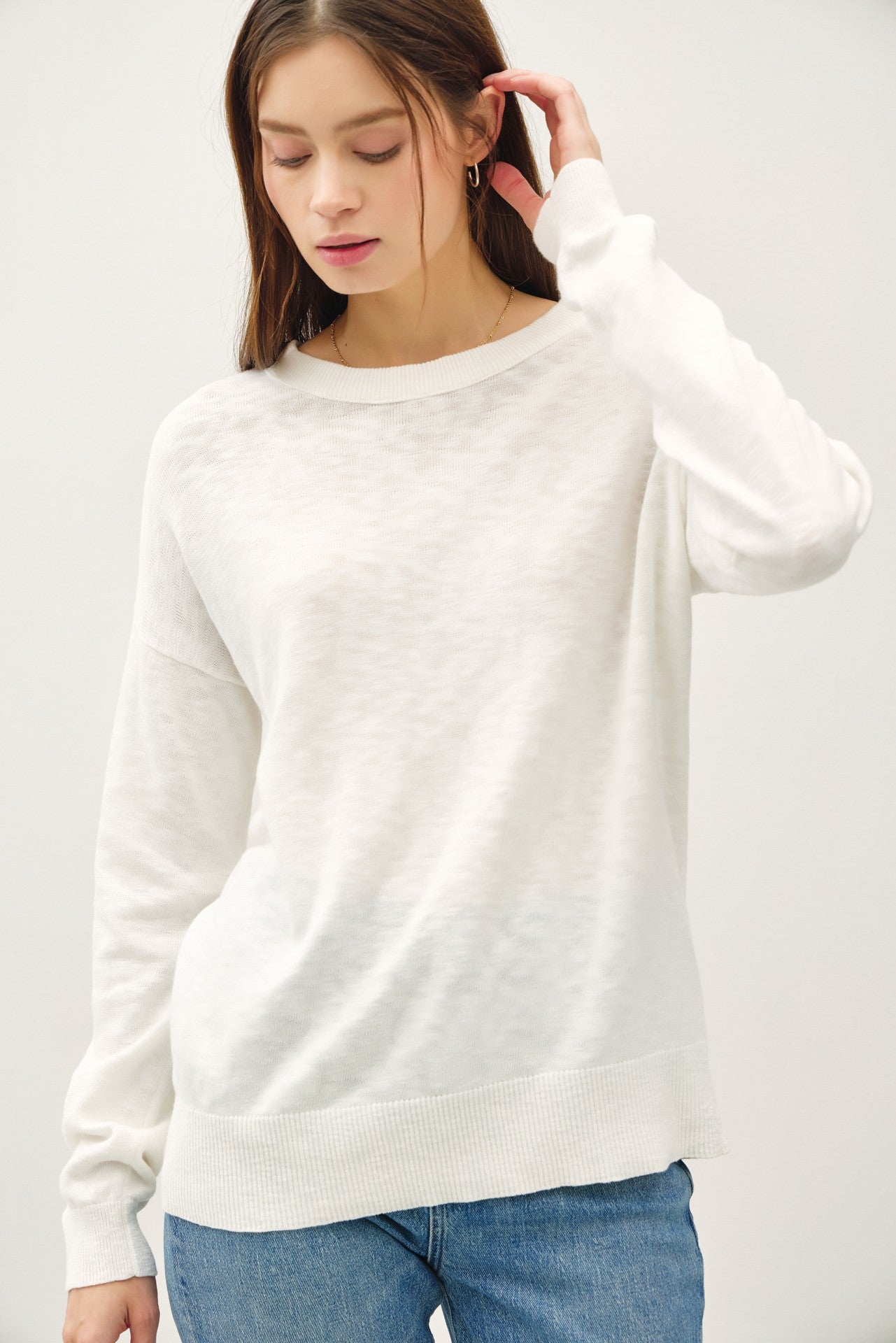 Ivory Oversized Slub Knit Maternity Sweater