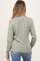 Light Olive Oversized Slub Knit Maternity Sweater