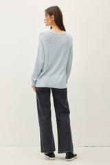 Light Blue Oversized Slub Knit Sweater