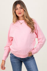 Peach French Terry Vintage Wash Maternity Pullover