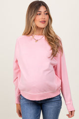 Peach French Terry Vintage Wash Maternity Pullover