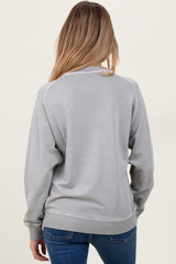 Heather Grey French Terry Vintage Wash Maternity Pullover