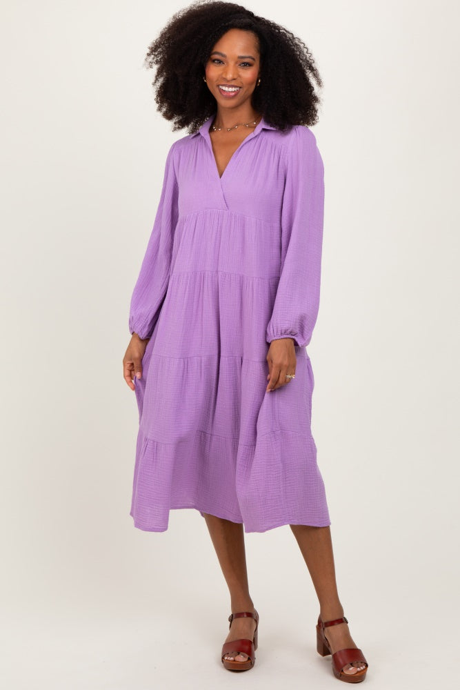 collared purple dress Alloy Apparel Tall Namilla Collared Mini Dress for Women in Purple Size Medium