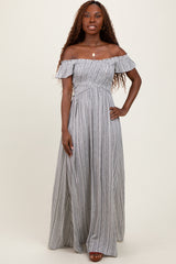 Black Smocked Top Woven Maxi Dress