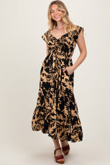 Black Mocha Smocked Top Midi Dress