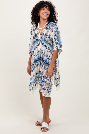 Blue/White Crochet Cover Up