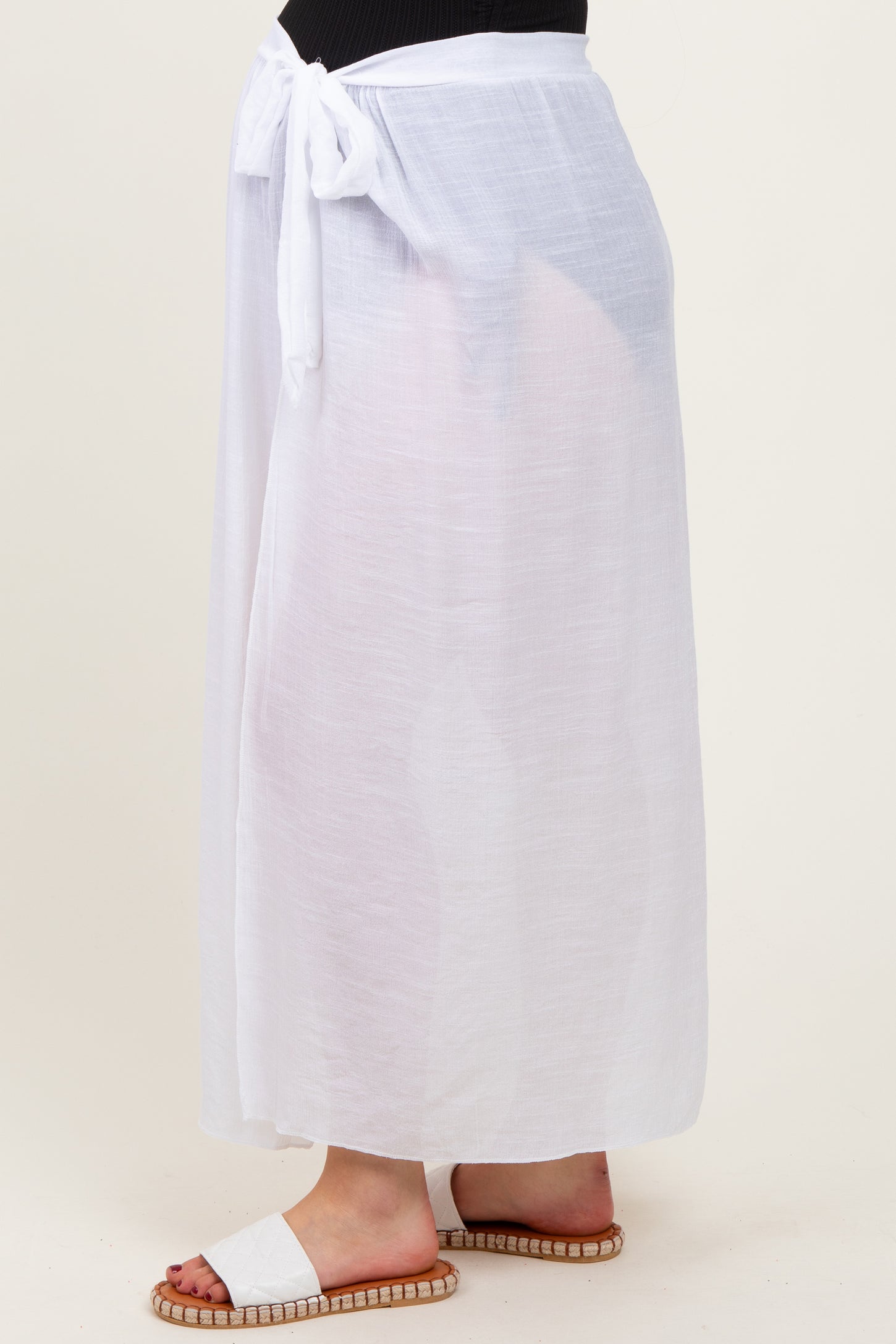 White Loose Beach Cover Up Maternity Skirt