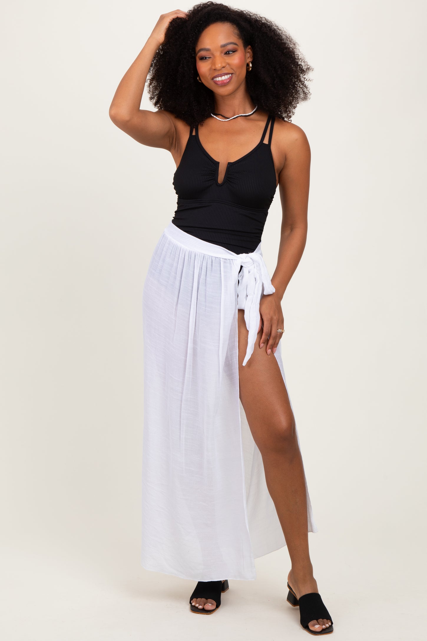 White Loose Beach Cover Up Maternity Skirt White Loose Beach Cover Up Maternity Skirt