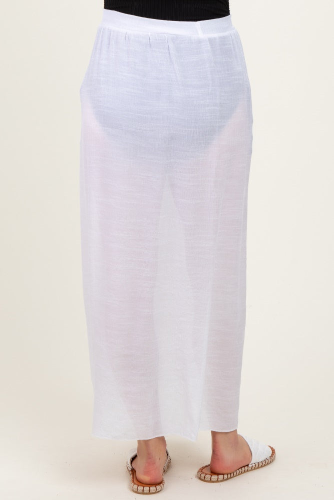 White Loose Beach Cover Up Maternity Skirt