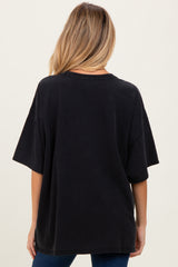 Black Mineral Washed Oversized Maternity T-Shirt