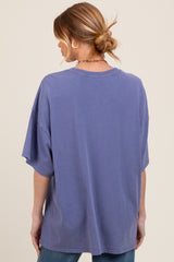 Navy Mineral Washed Oversized Maternity T-Shirt