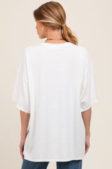 Ivory Mineral Washed Oversized Maternity T-Shirt