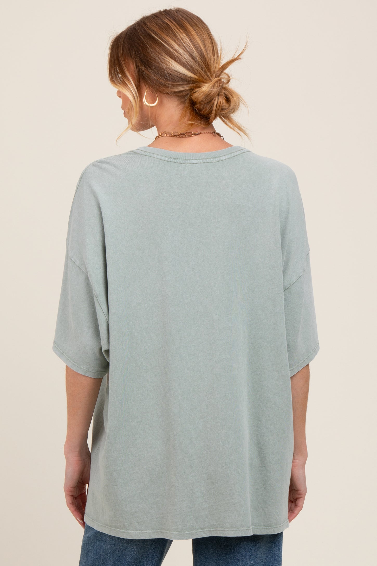 Sage Mineral Washed Oversized Maternity T-Shirt