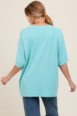 Turquoise Mineral Washed Oversized Maternity T-Shirt