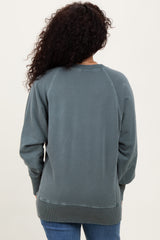 Light Olive Vintage Wash French Terry Pullover