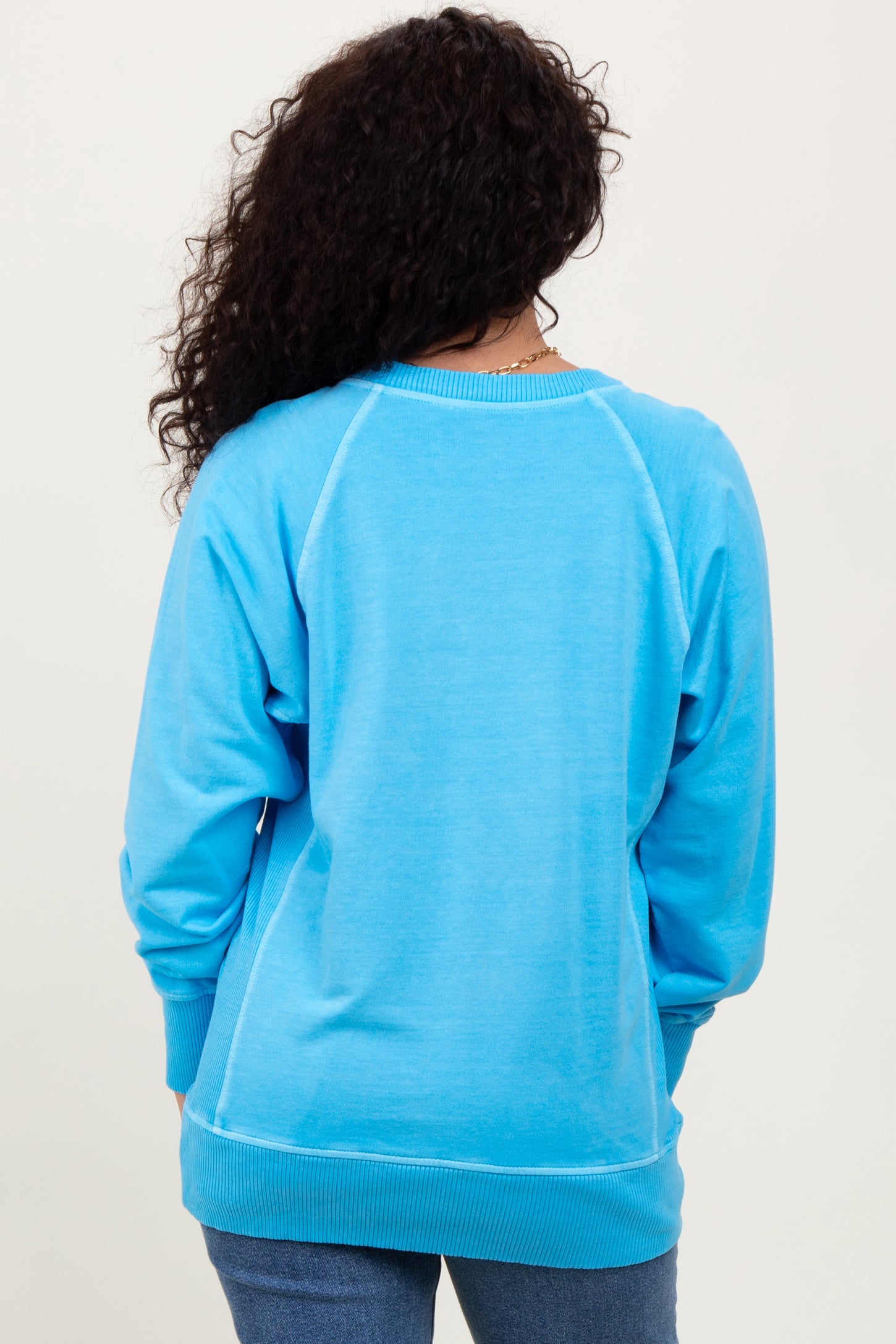 Light Blue Vintage Wash French Terry Pullover