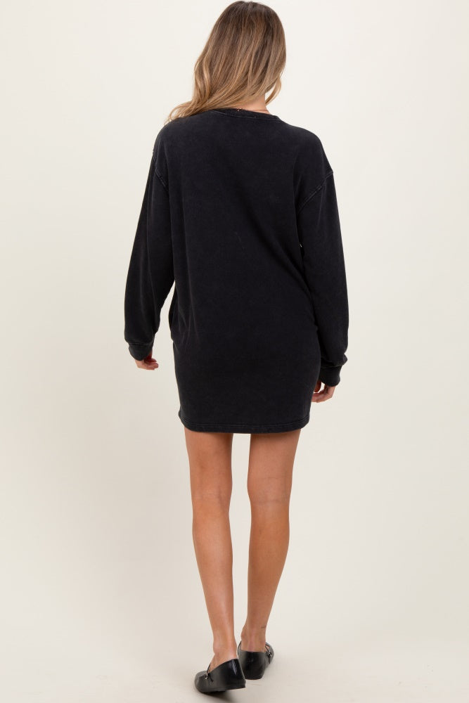 Black Long Sleeve Oversized Sweatshirt Maternity Mini Dress PinkBlush Black Long Sleeve Oversized Sweatshirt Maternity Mini Dress PinkBlush