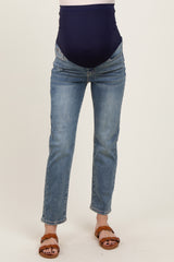 Light Wash Slim Straight Maternity Jeans