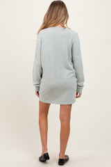 Sage Long Sleeve Oversized Sweatshirt Maternity Mini Dress