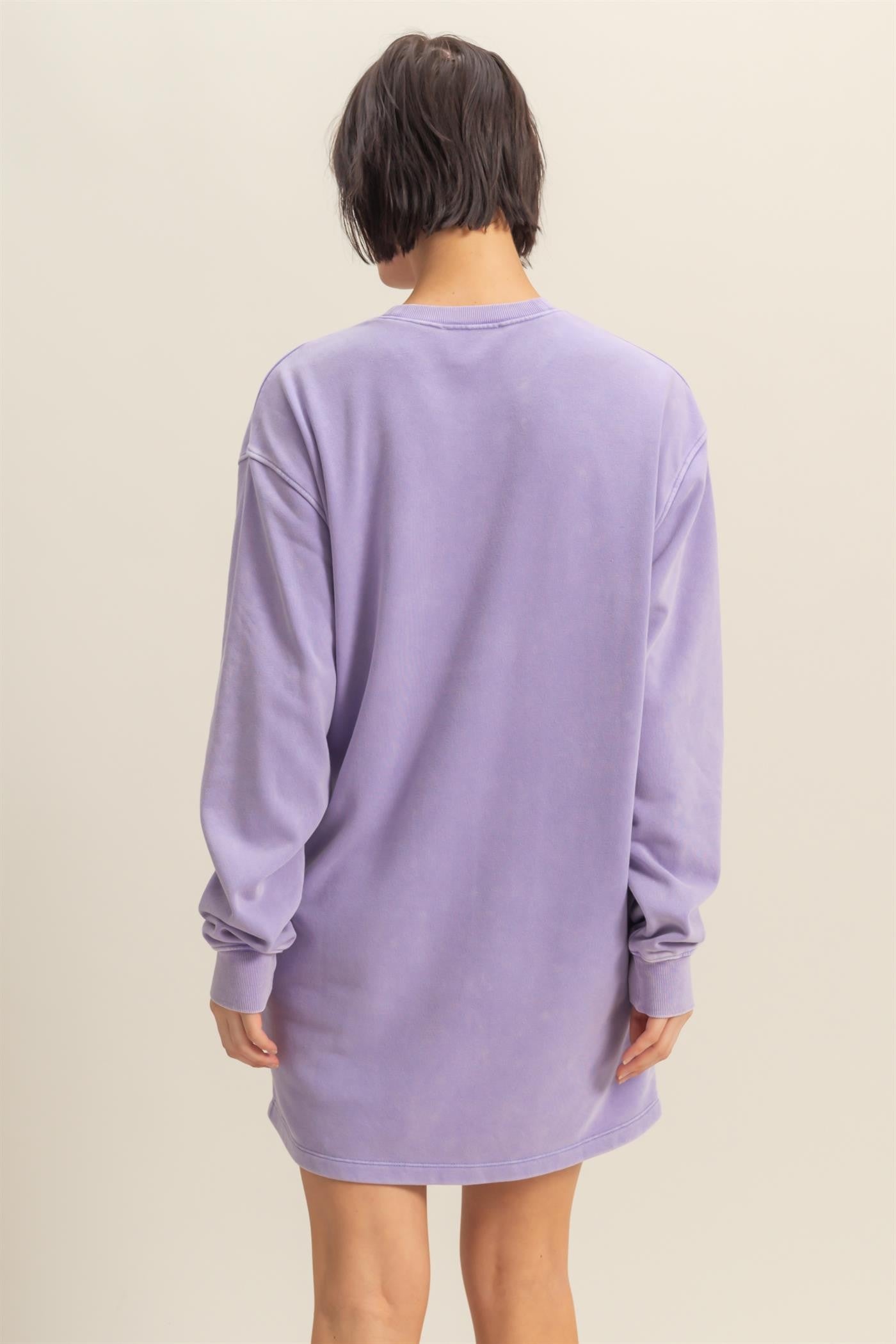 Lavender Long Sleeve Oversized Sweatshirt Mini Dress PinkBlush Lavender Long Sleeve Oversized Sweatshirt Mini Dress PinkBlush
