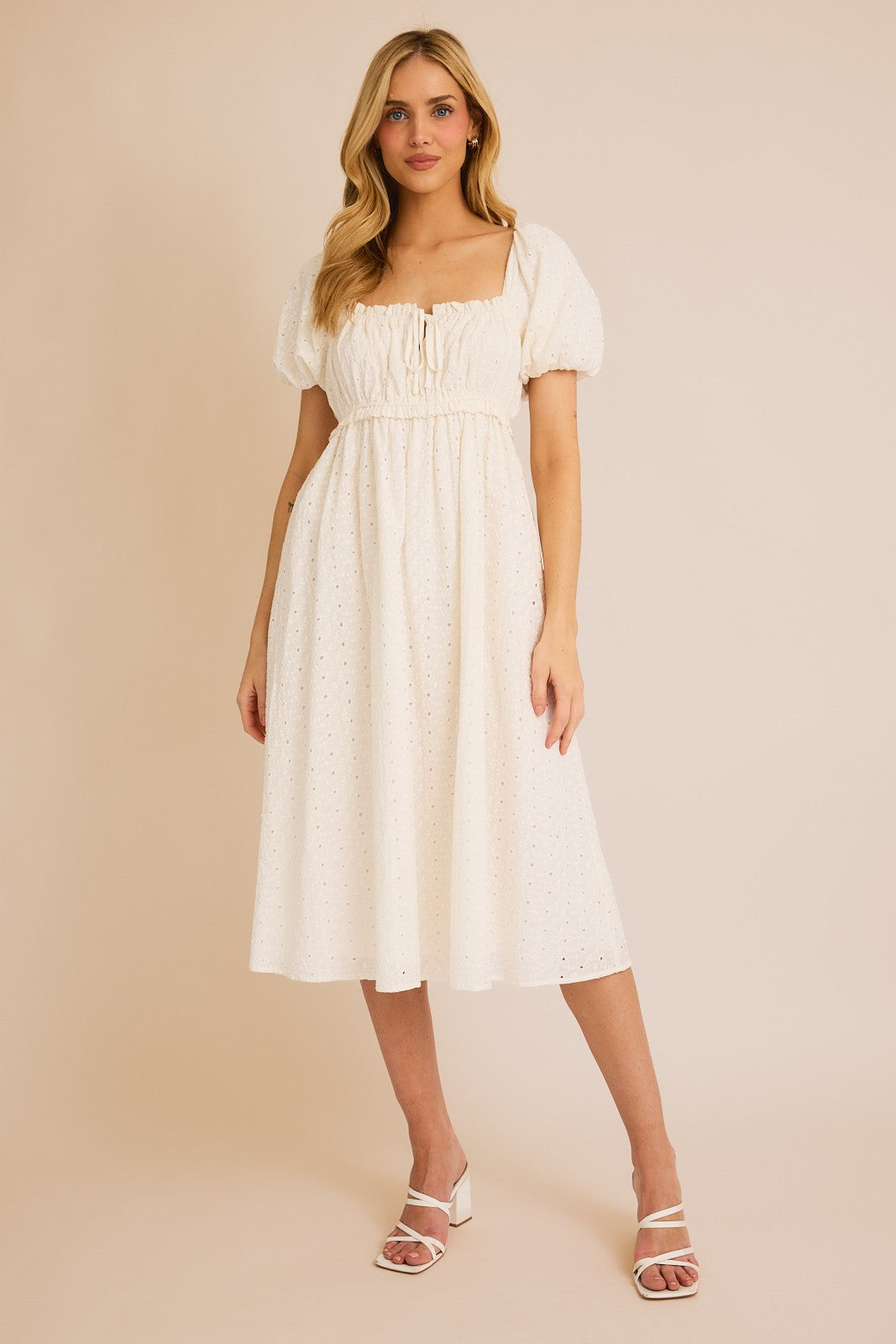 white eyelet maternity dress Lace Puff Sleeve Midi when they say make Color:Green Silver Turquoise Details Embrace effortless elegance 0711-69shirts