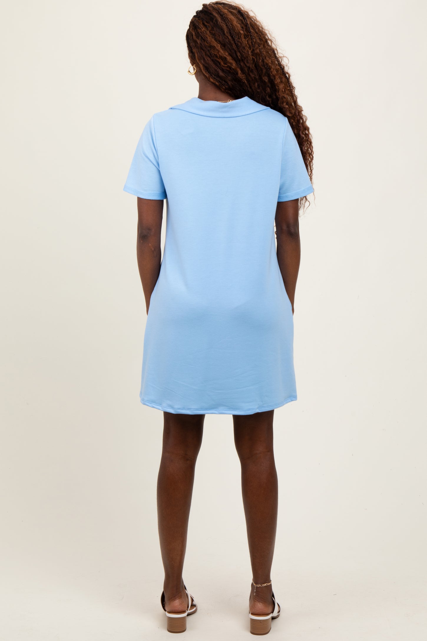 Blue Basic Polo Dress