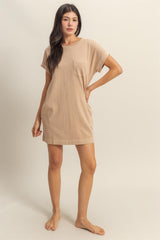 Light Taupe Mini T-Shirt Dress