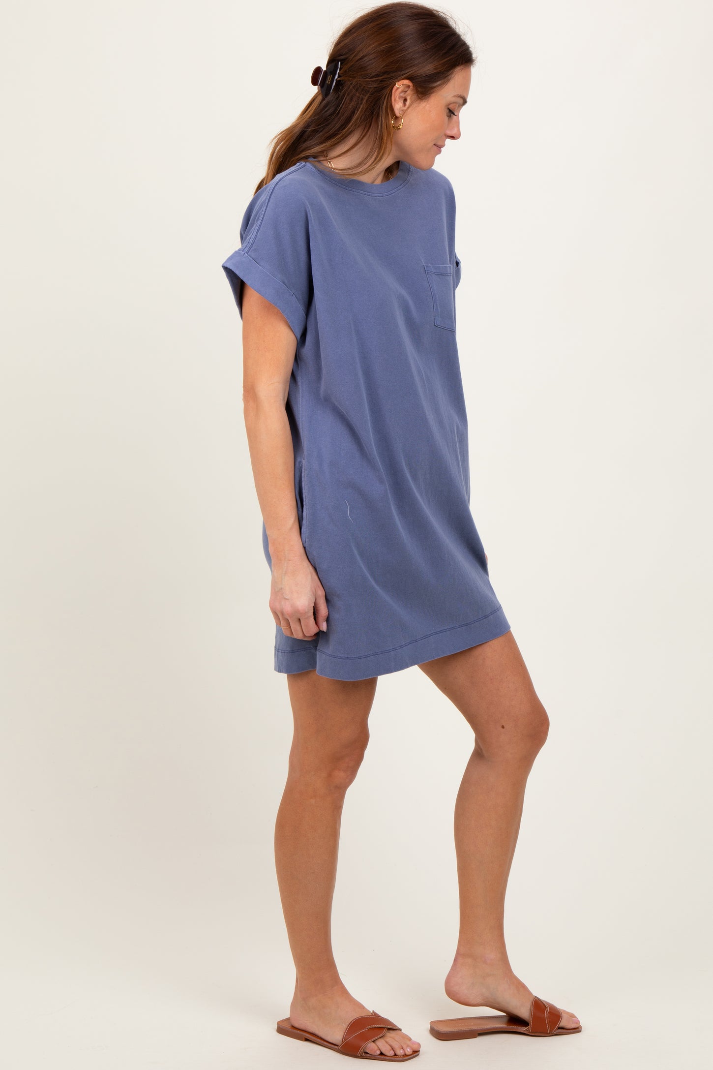 Light Navy Mini T-Shirt Dress