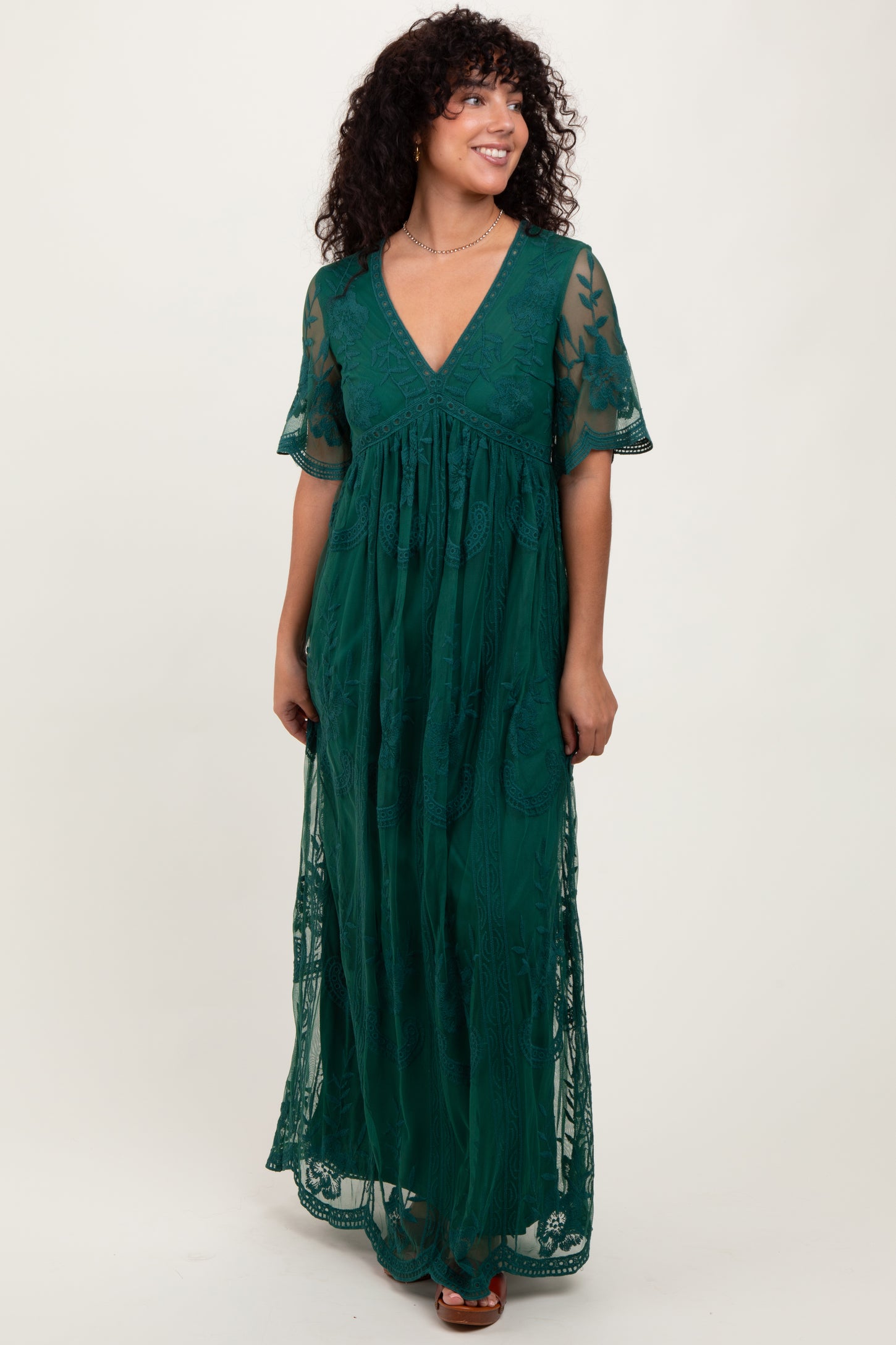 Green Lace Mesh Overlay Maxi Dress PinkBlush Green Lace Mesh Overlay Maxi Dress PinkBlush