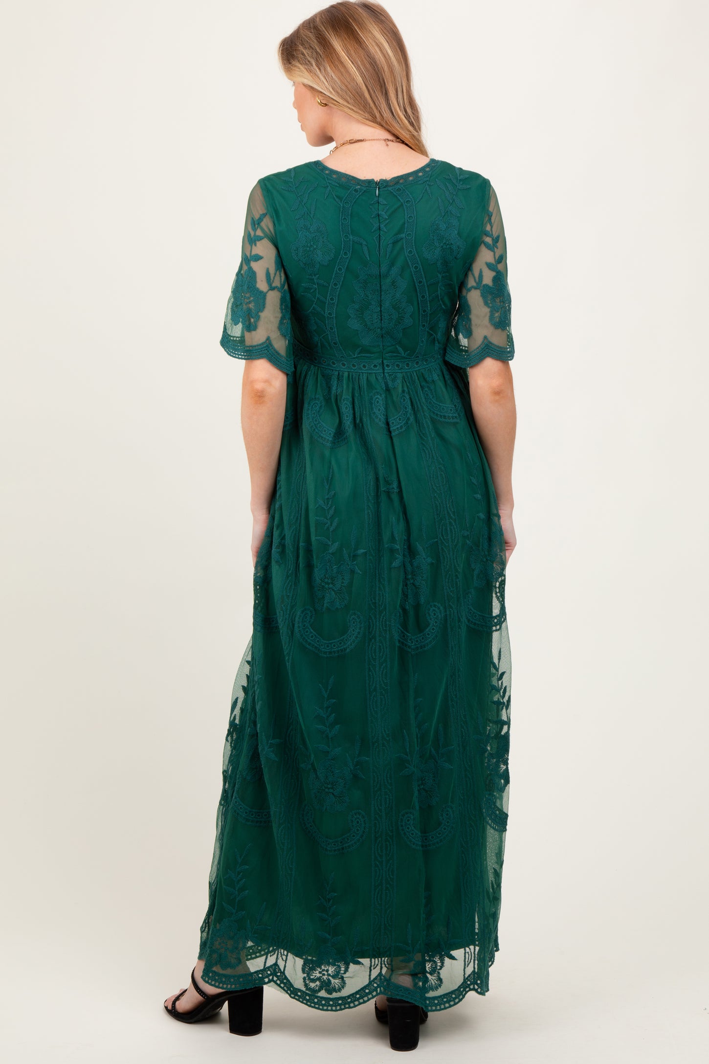 Green Lace Mesh Overlay Maternity Maxi Dress – PinkBlush Green Lace Mesh Overlay Maternity Maxi Dress – PinkBlush