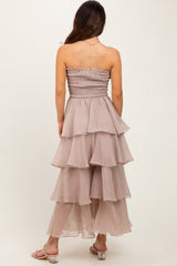 Beige Layered Maxi Dress