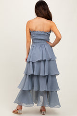 Blue Layered Maxi Dress