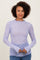 Lavender Mesh Heart High Neck Long Sleeve Top