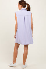 Lavender Sleeveless Polo Mini Dress