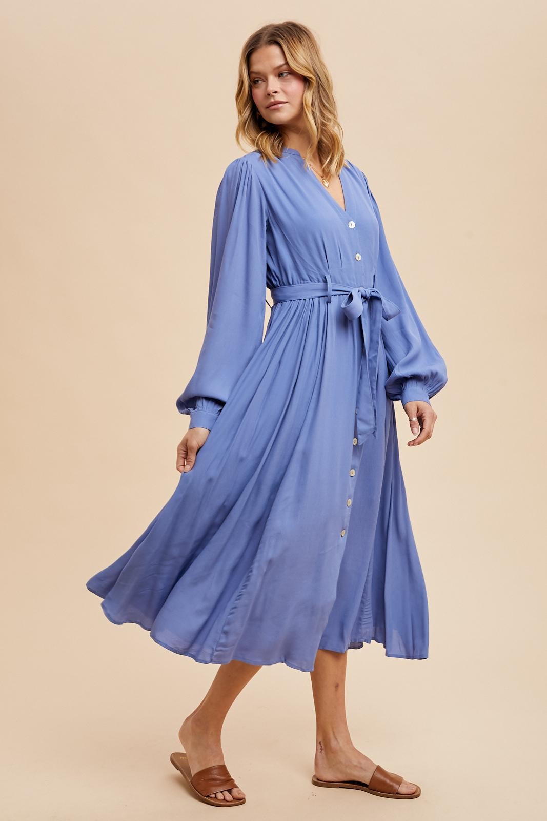 Blue Belted Long Sleeve Maternity Maxi Dress PinkBlush Blue Belted Long Sleeve Maternity Maxi Dress PinkBlush
