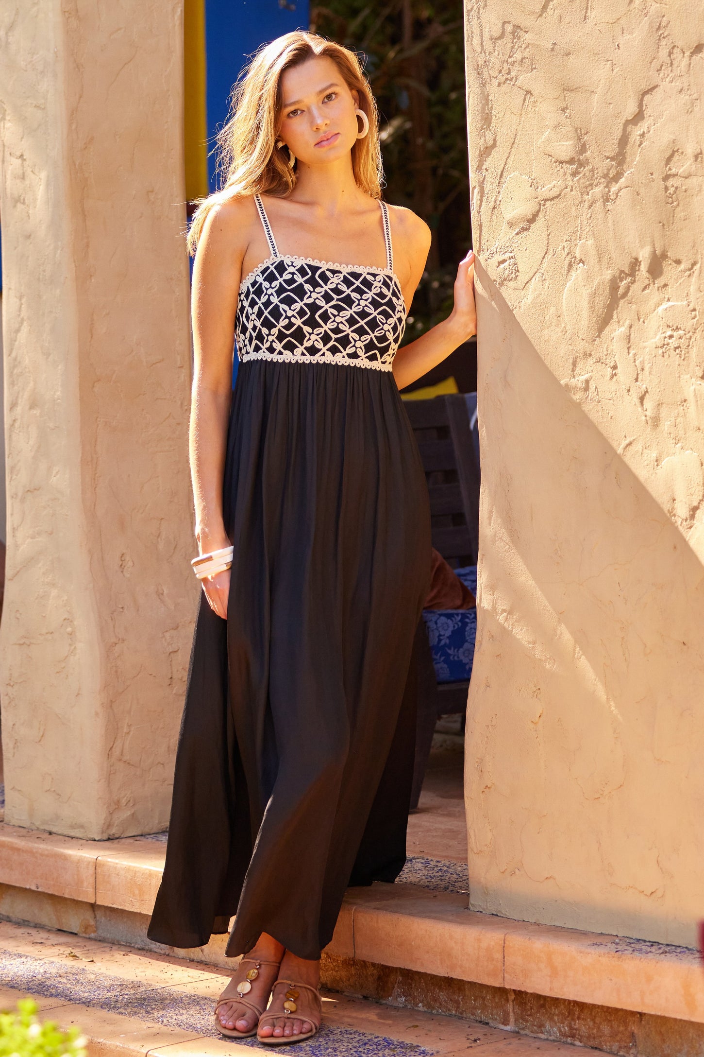 Black Embroidered Bodice Maxi Dress PinkBlush Black Embroidered Bodice Maxi Dress PinkBlush